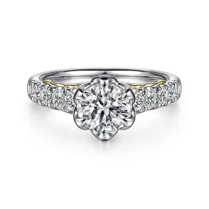 14K White Gold 'Basia' Classic Round Diamond Engagement Ring