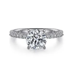 14K White Gold 'Logan' Classic Round Diamond Engagement Ring
