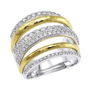 14K Yellow And White Gold Contemporary Diamond Ring