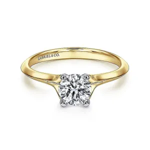 14K Yellow And White Gold 'Ellis' Round Diamond Engagement Ring