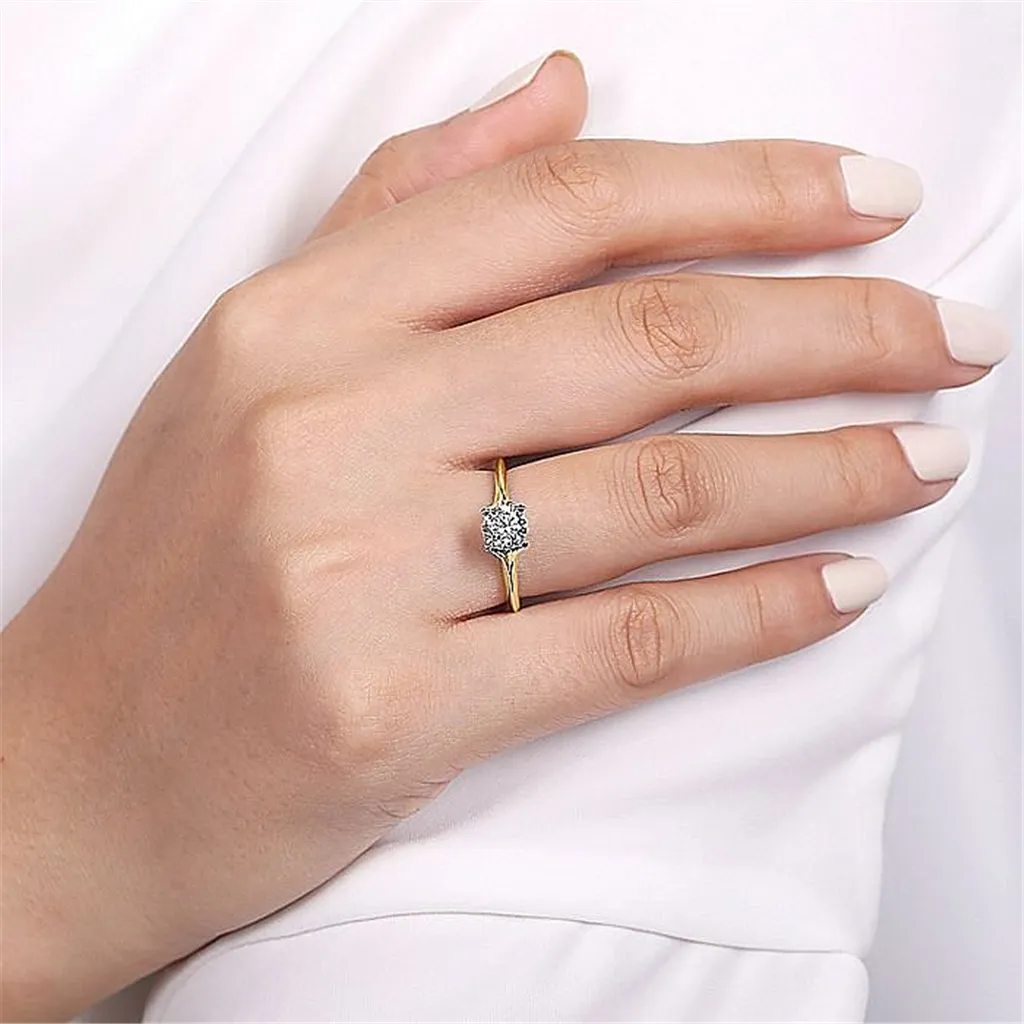 14K Yellow And White Gold 'Ellis' Round Diamond Engagement Ring