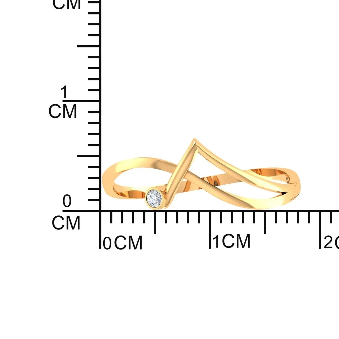 14K Yellow Gold Chic Women's Diamond Ring