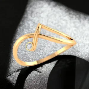 14K Yellow Gold Chic Women's Diamond Ring