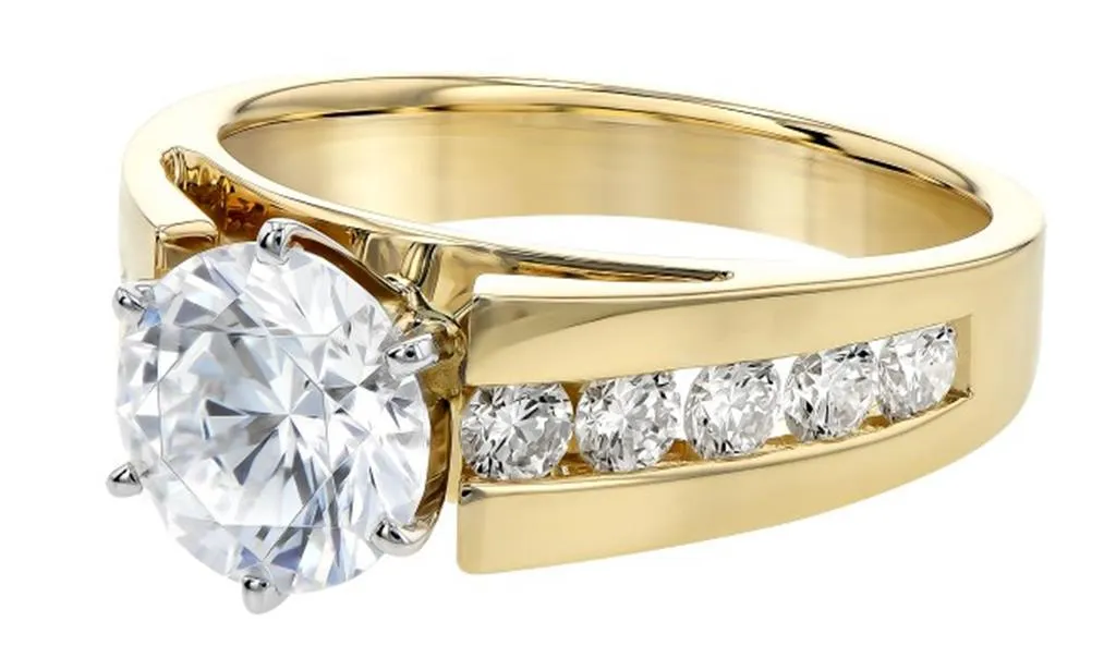 14K Yellow Gold Classic Channel Set Engagement Ring