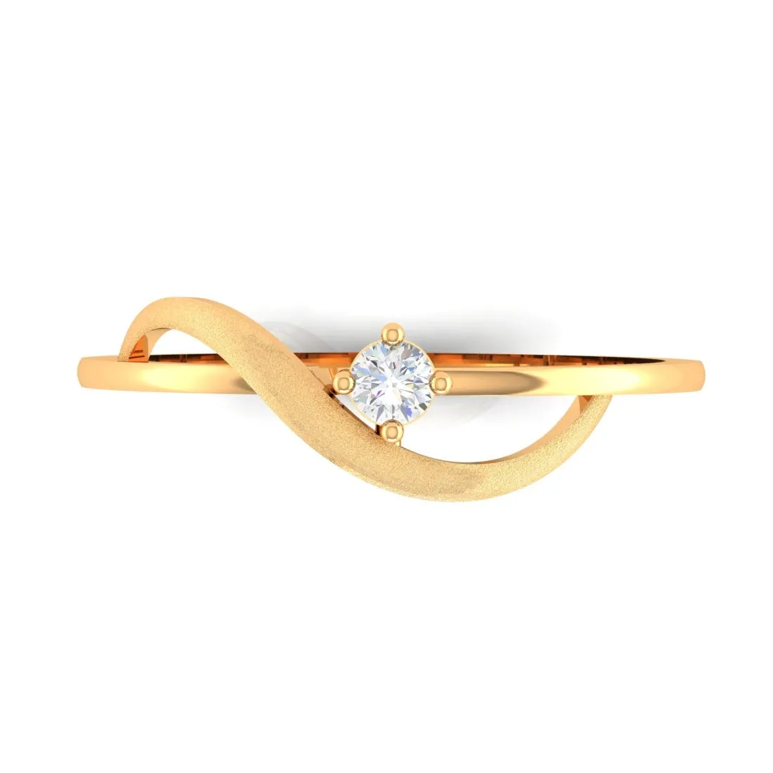 14K Yellow Gold Elegant Women's Diamond Ring - Timeless Sophistication