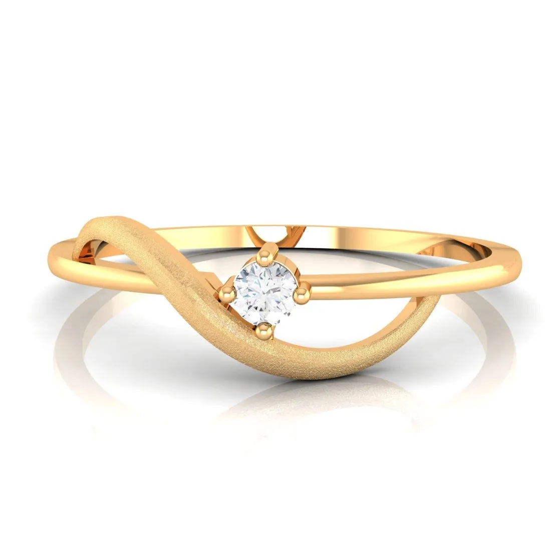 14K Yellow Gold Elegant Women's Diamond Ring - Timeless Sophistication
