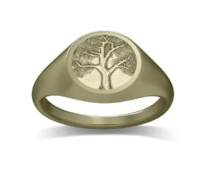 14K Yellow Gold 'The Eden' Tree Of Life Signet Fashion Ring