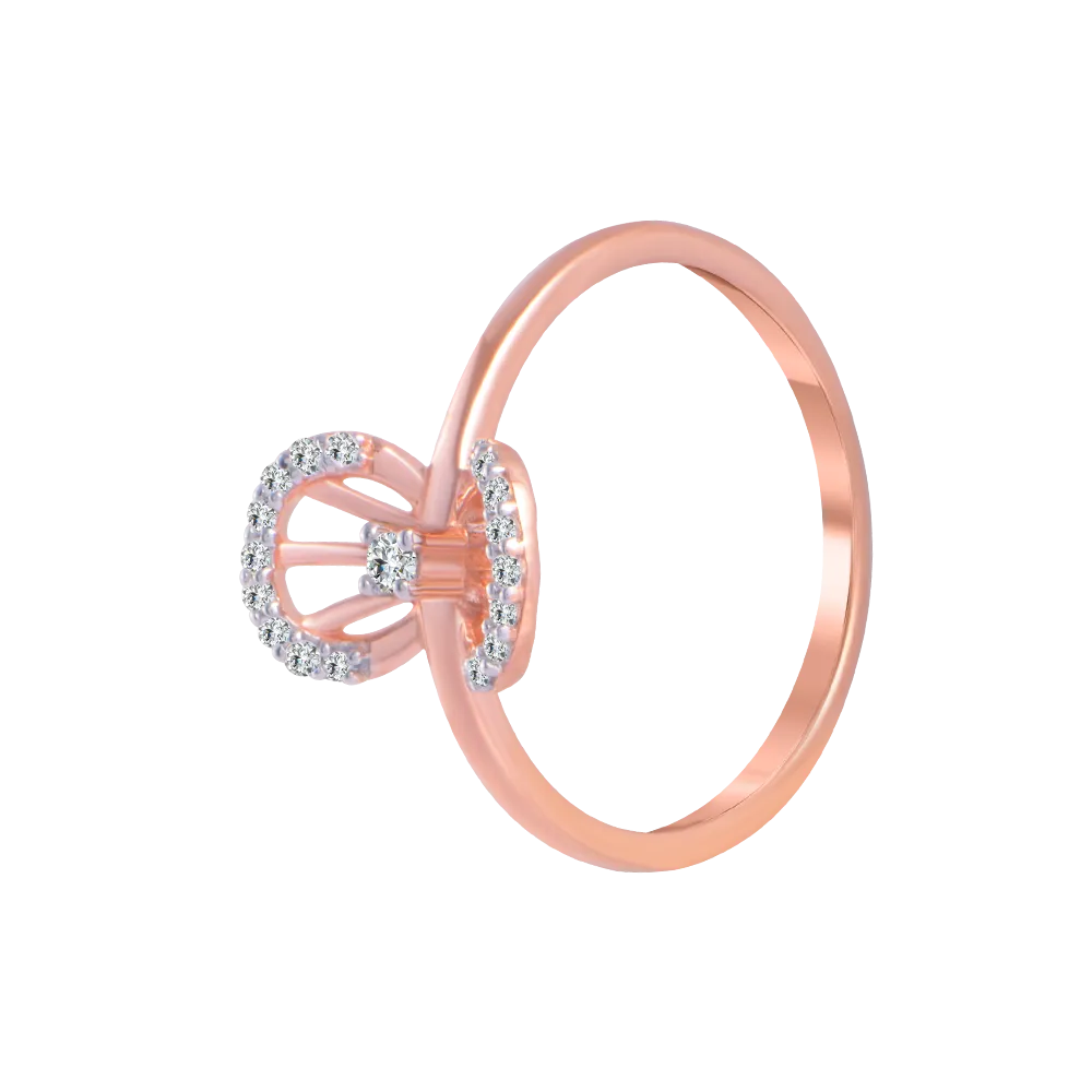 14KT (585) Rose Gold And Diamond Ring For Women