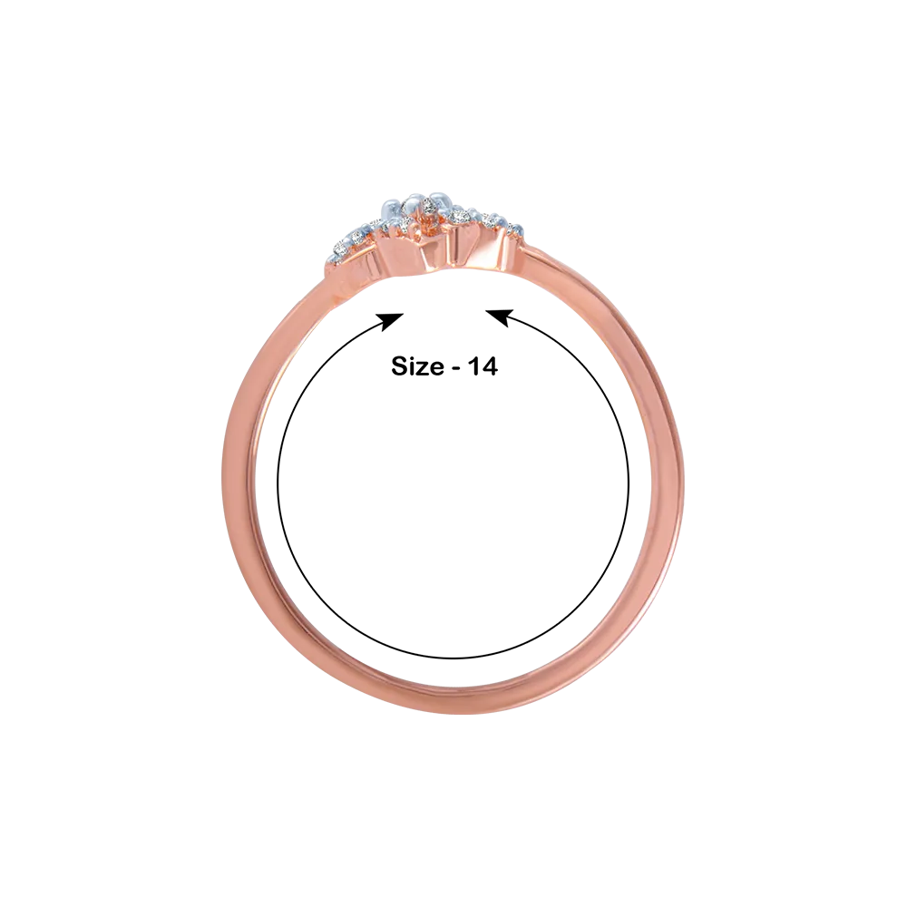 14KT (585) Rose Gold And Diamond Ring For Women