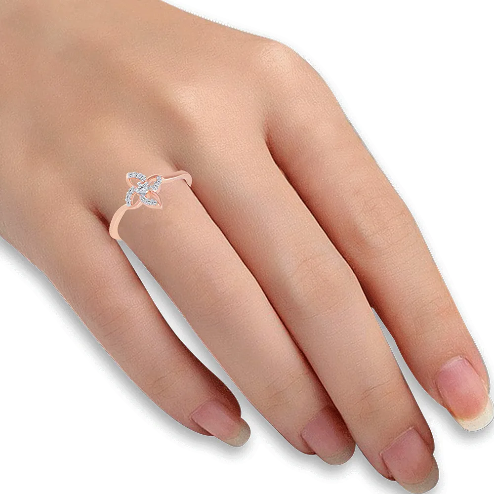 14KT (585) Rose Gold And Diamond Ring For Women