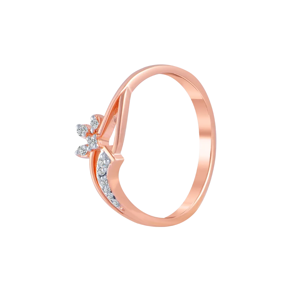 14KT (585) Rose Gold And Diamond Ring For Women