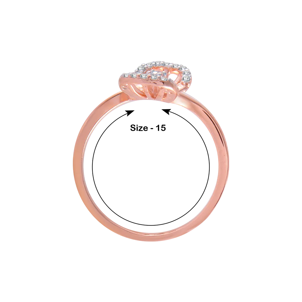 14KT (585) Rose Gold And Diamond Ring For Women