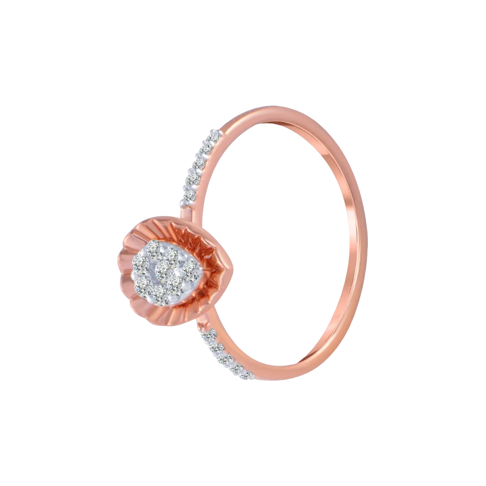 14KT (585) Rose Gold And Diamond Ring For Women