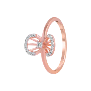14KT (585) Rose Gold And Diamond Ring For Women
