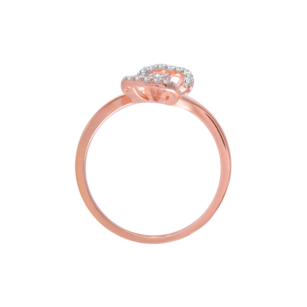 14KT (585) Rose Gold And Diamond Ring For Women