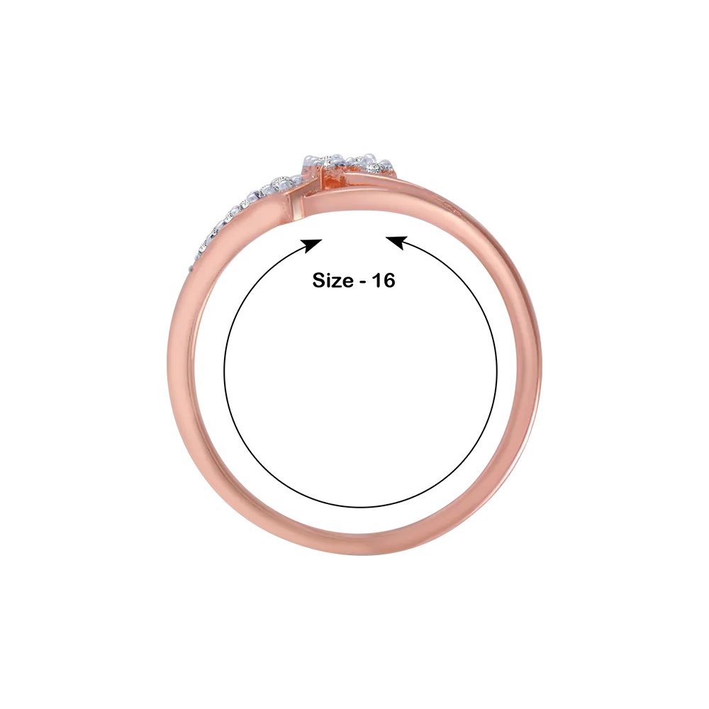 14KT (585) Rose Gold And Diamond Ring For Women
