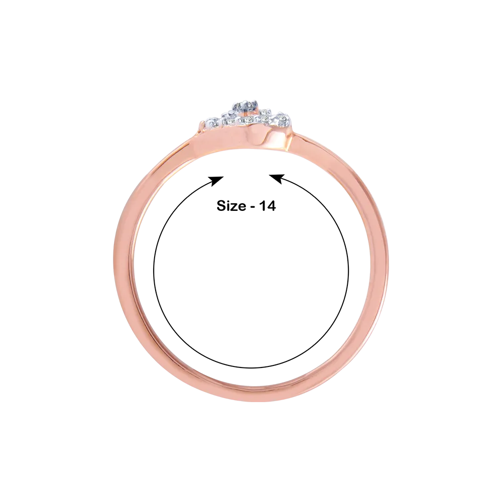 14KT (585) Rose Gold And Diamond Ring For Women