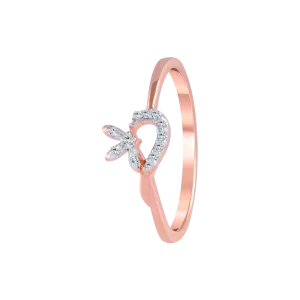 14KT (585) Rose Gold And Diamond Ring For Women