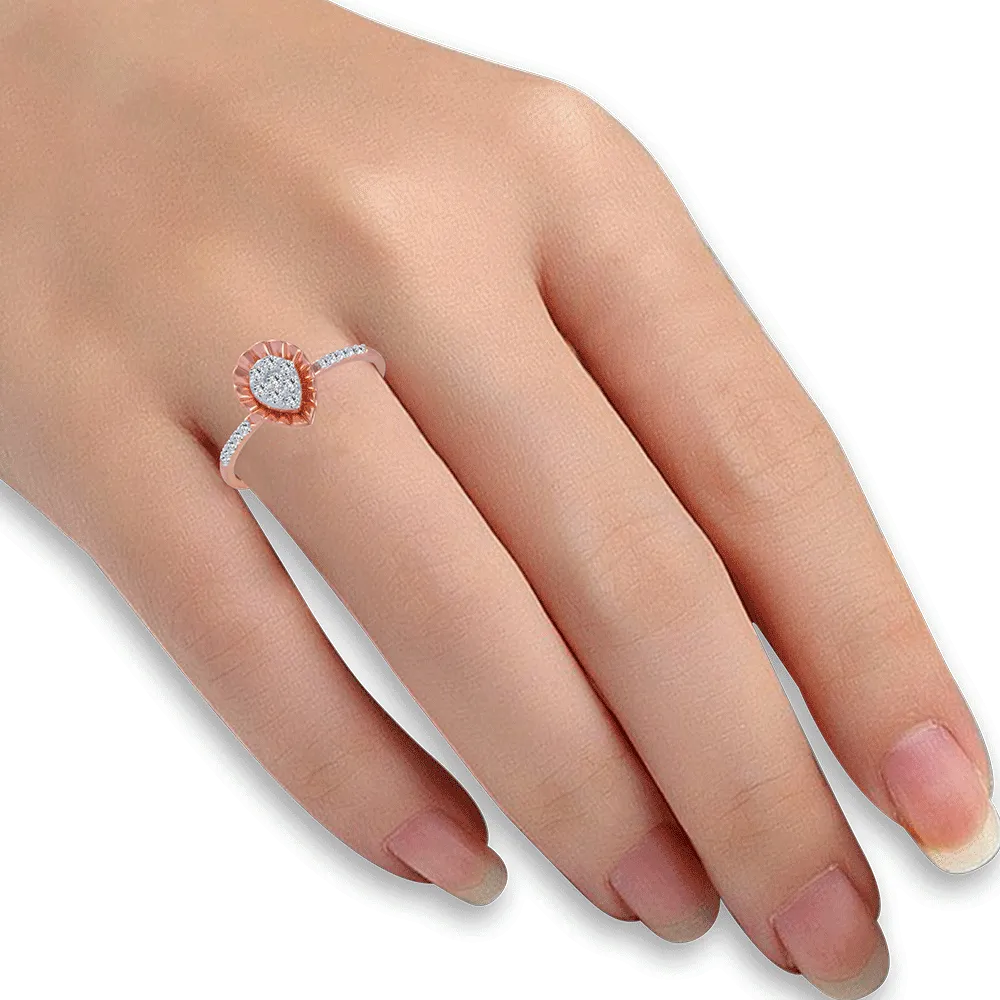 14KT (585) Rose Gold And Diamond Ring For Women