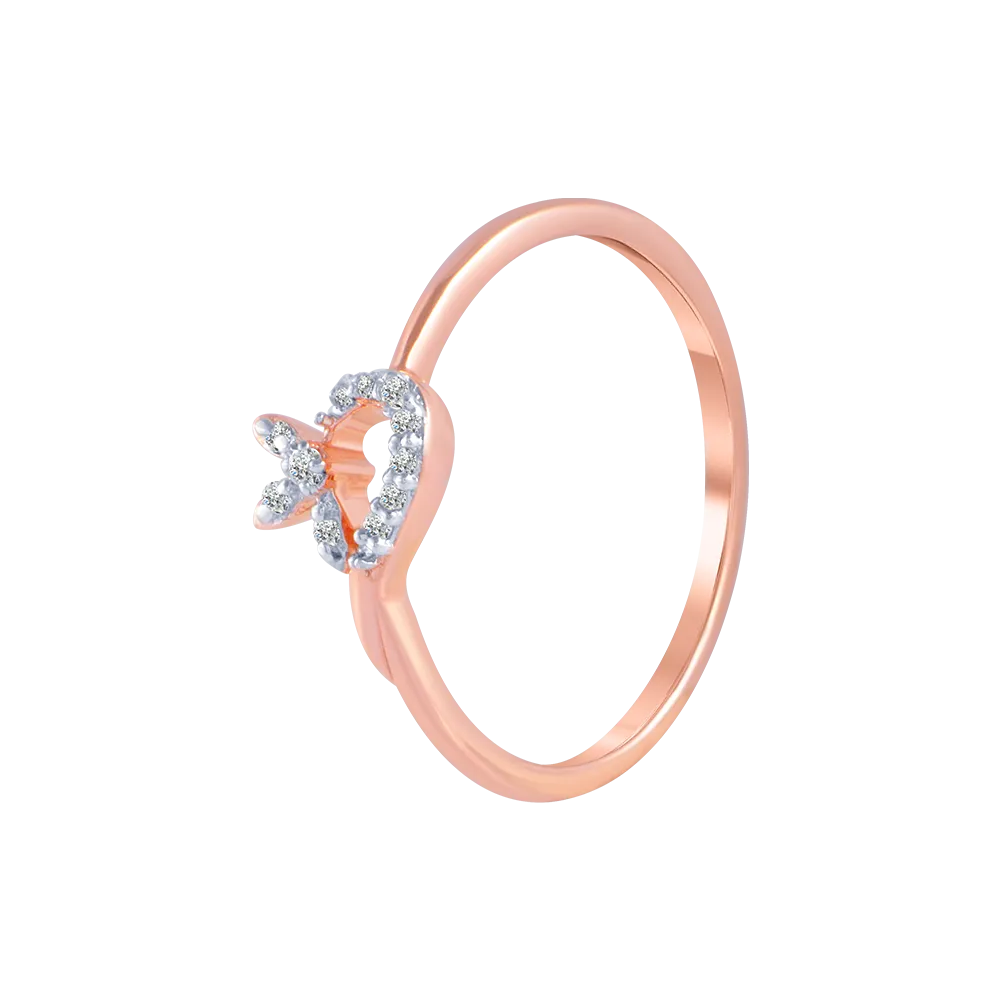 14KT (585) Rose Gold And Diamond Ring For Women