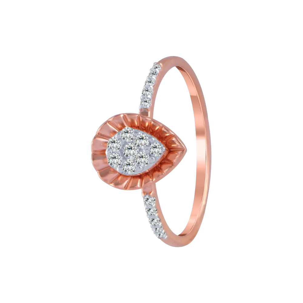 14KT (585) Rose Gold And Diamond Ring For Women
