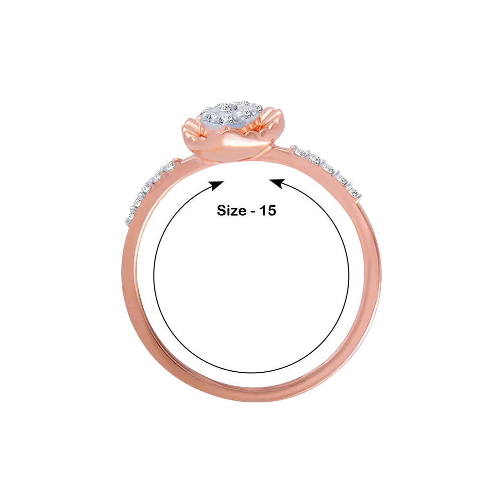 14KT (585) Rose Gold And Diamond Ring For Women