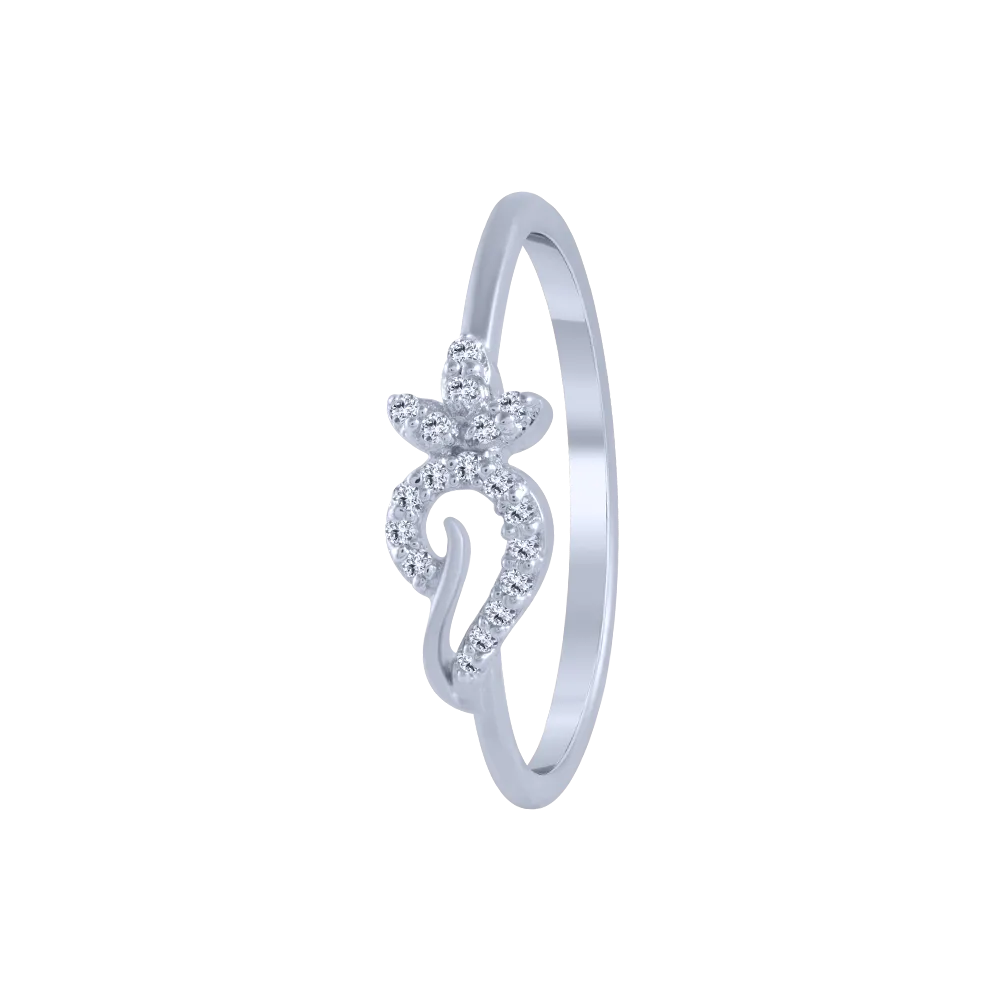 14KT (585) White Gold And Diamond Ring For Women