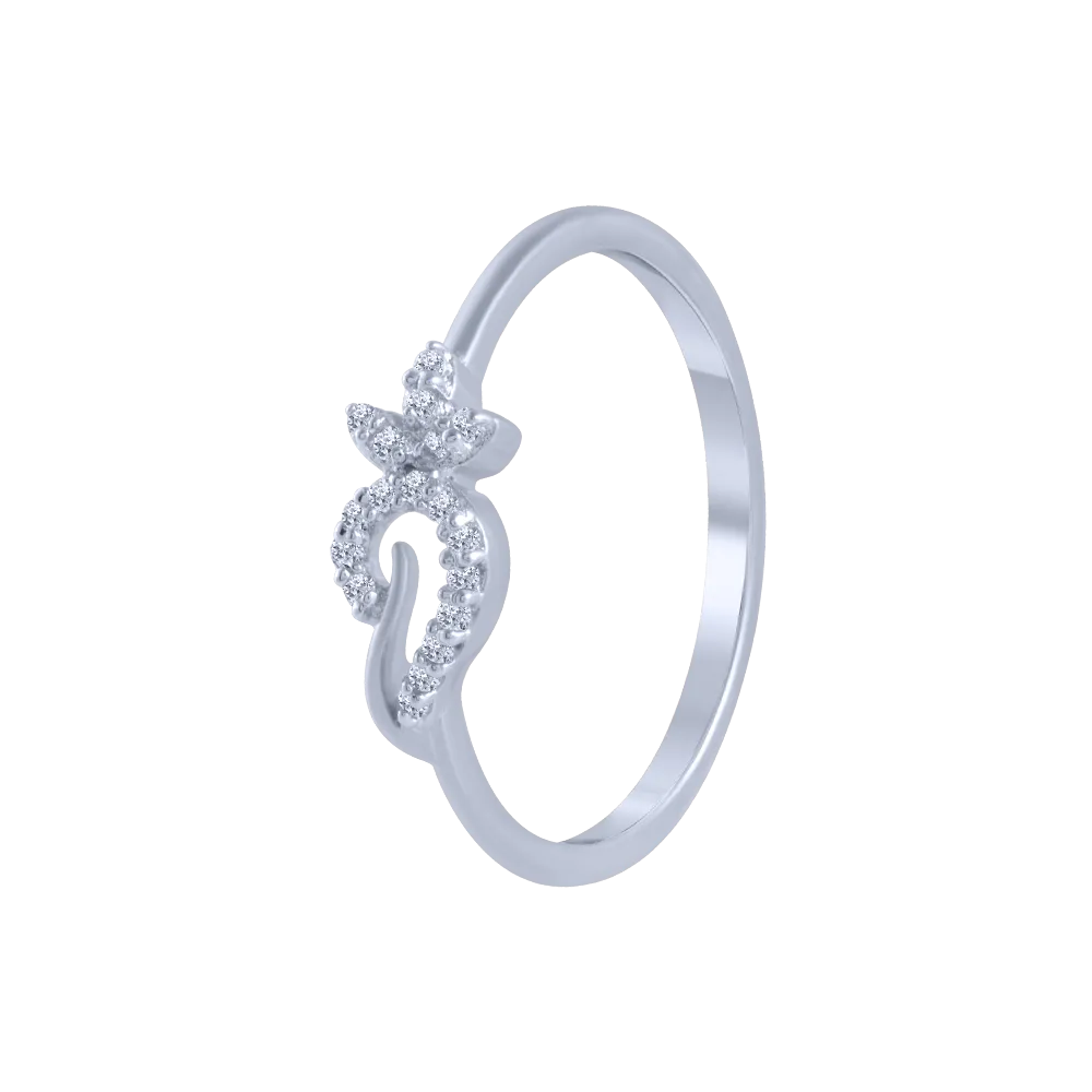 14KT (585) White Gold And Diamond Ring For Women