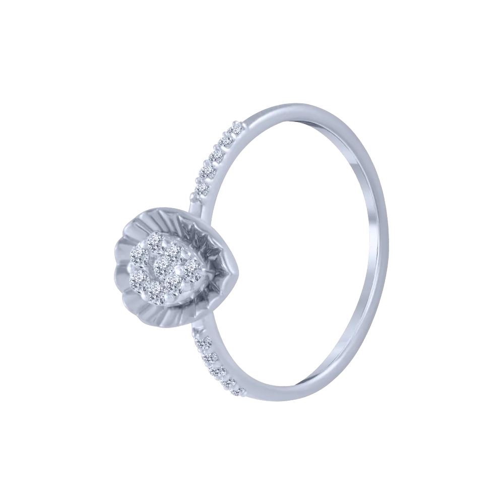 14KT (585) White Gold And Diamond Ring For Women
