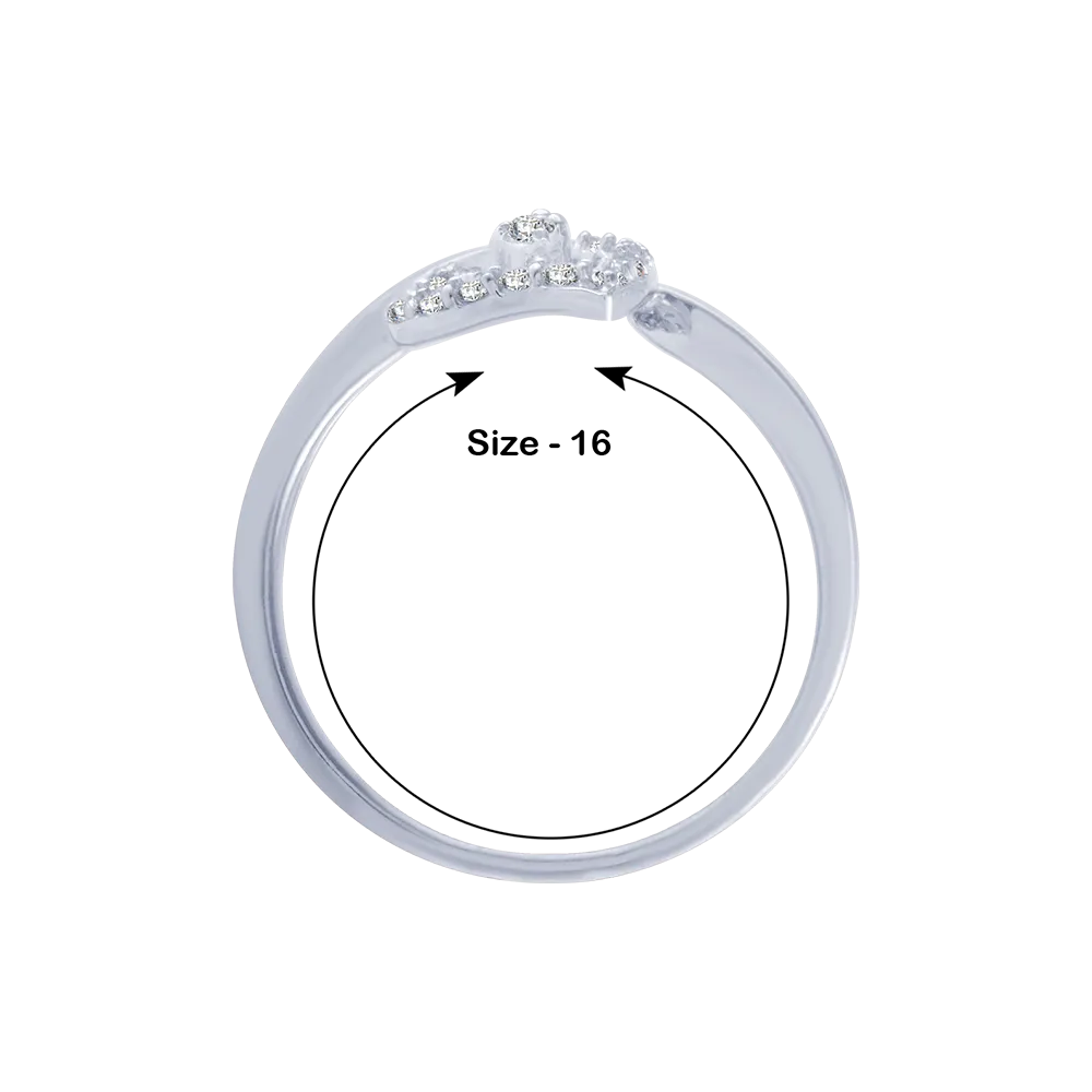 14KT (585) White Gold And Diamond Ring For Women