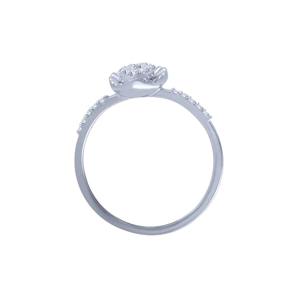 14KT (585) White Gold And Diamond Ring For Women