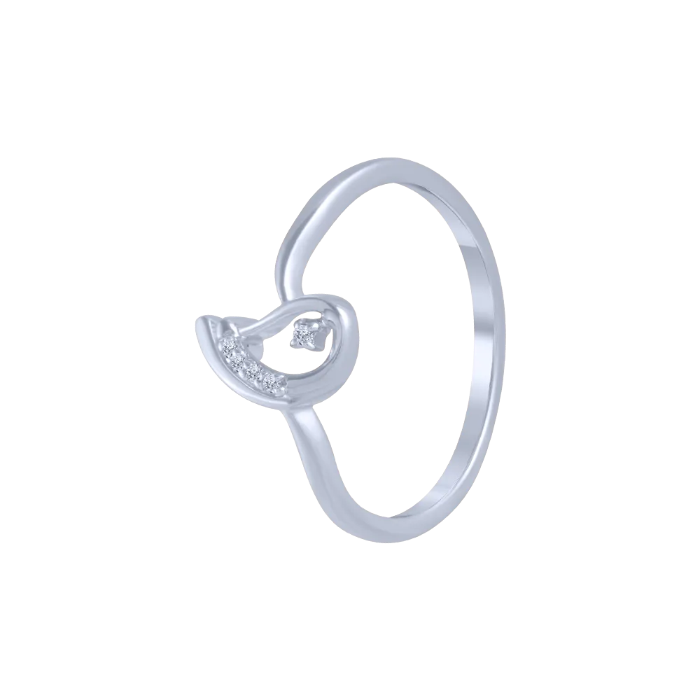 14KT (585) White Gold And Diamond Ring For Women