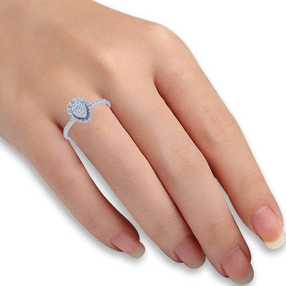 14KT (585) White Gold And Diamond Ring For Women
