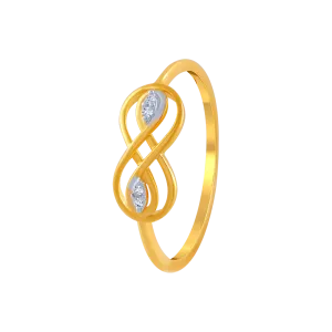 14KT (585) Yellow Gold And American Diamond Ring For Women