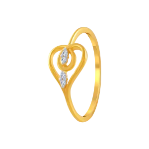 14KT (585) Yellow Gold And American Diamond Ring For Women