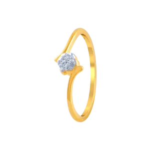 14KT (585) Yellow Gold And American Diamond Ring For Women