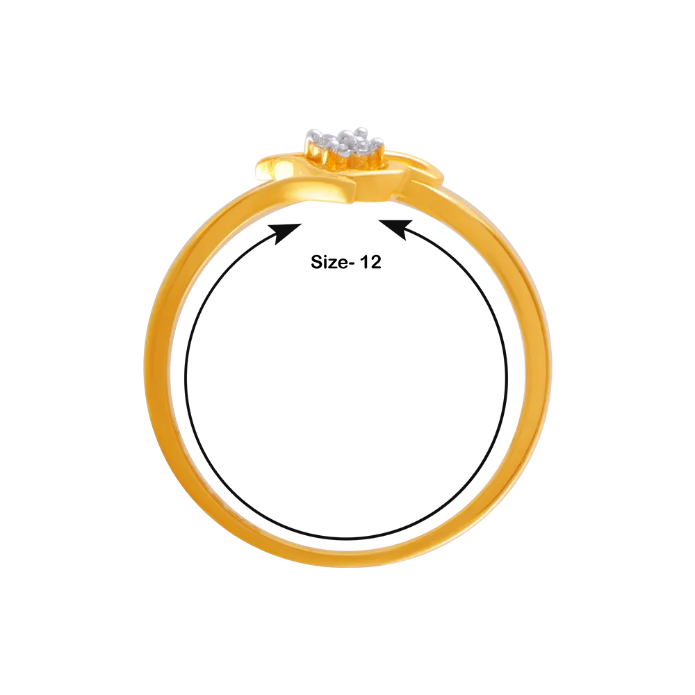 14KT (585) Yellow Gold And American Diamond Ring For Women