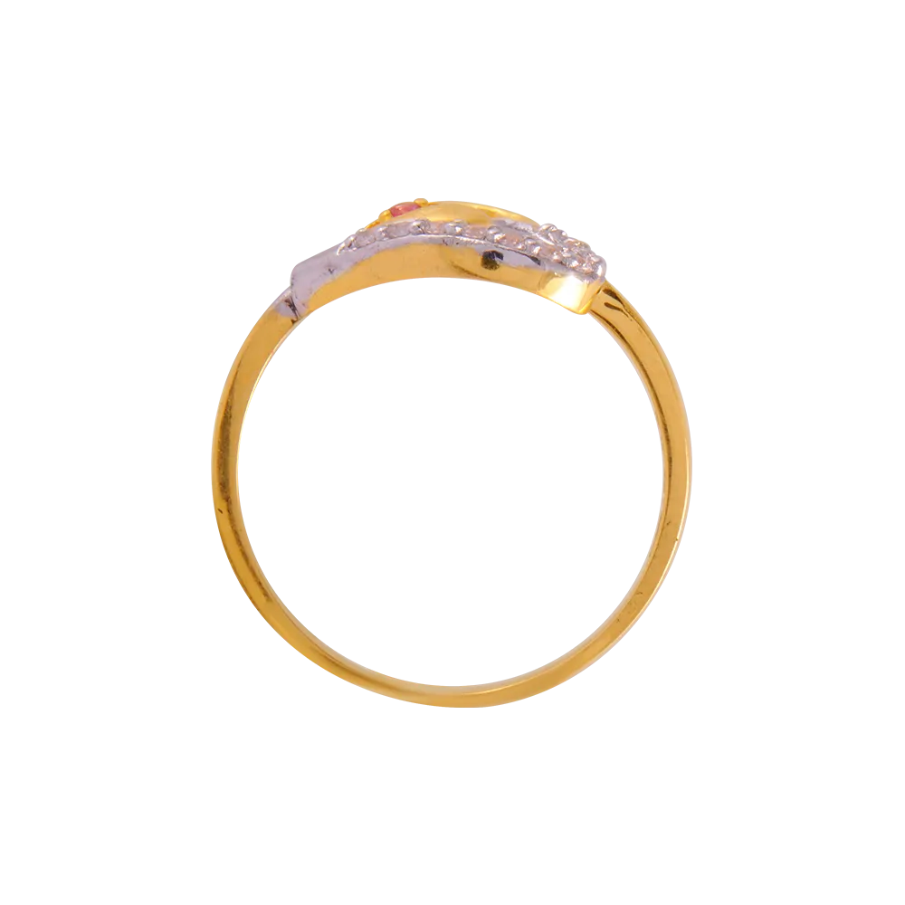 14KT (585) Yellow Gold And American Diamond Ring For Women