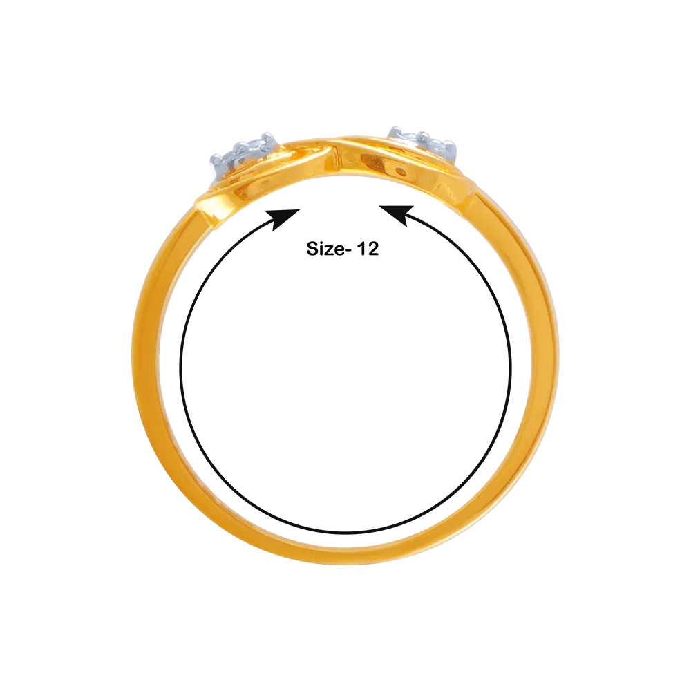 14KT (585) Yellow Gold And American Diamond Ring For Women
