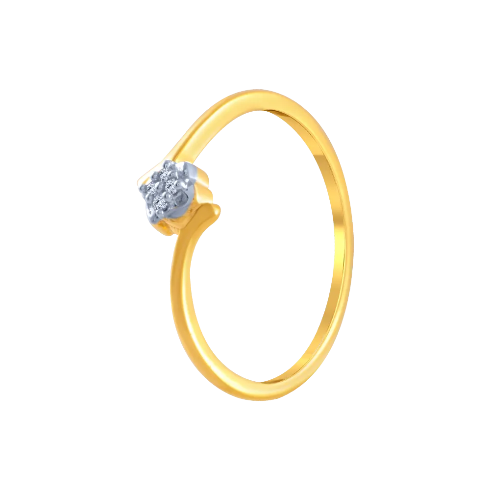 14KT (585) Yellow Gold And American Diamond Ring For Women