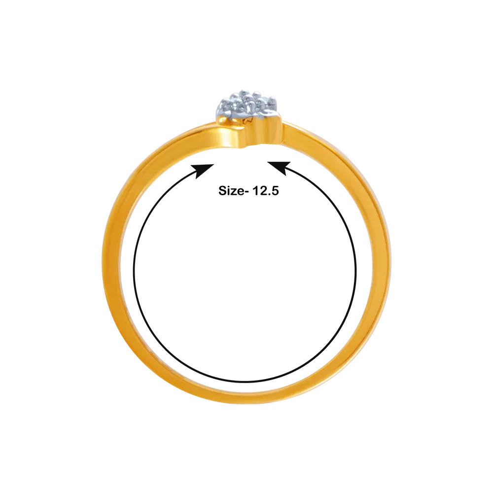 14KT (585) Yellow Gold And American Diamond Ring For Women