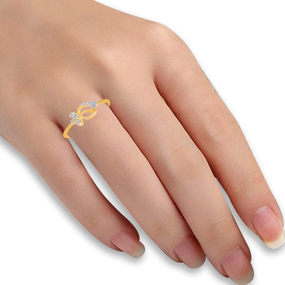 14KT (585) Yellow Gold And Diamond Ring For Women