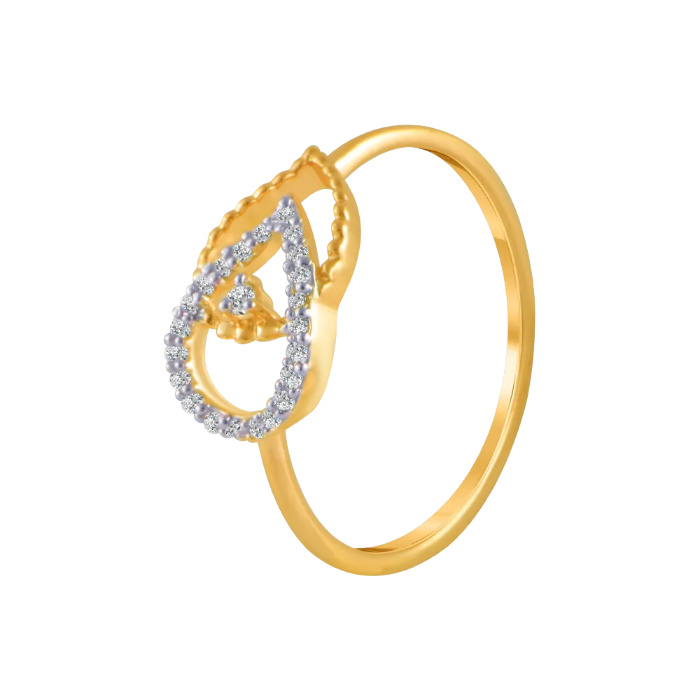 14KT (585) Yellow Gold And Diamond Ring For Women