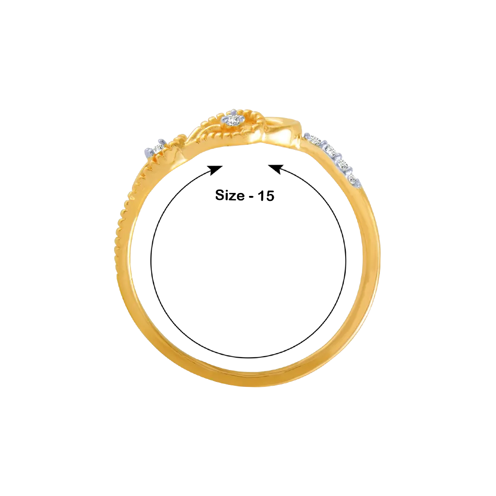 14KT (585) Yellow Gold And Diamond Ring For Women