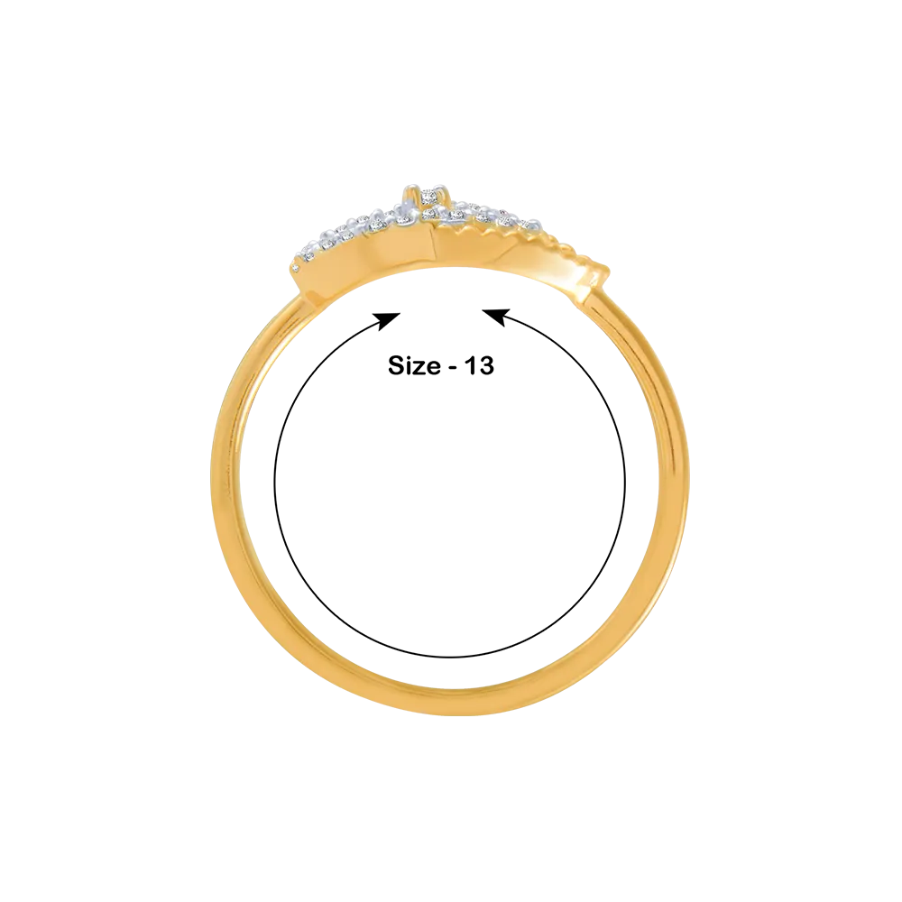 14KT (585) Yellow Gold And Diamond Ring For Women