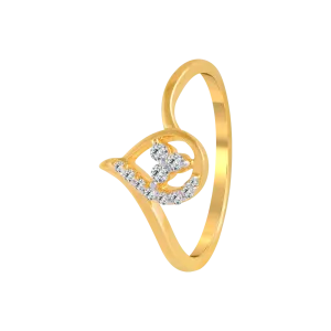 14KT (585) Yellow Gold And Diamond Ring For Women