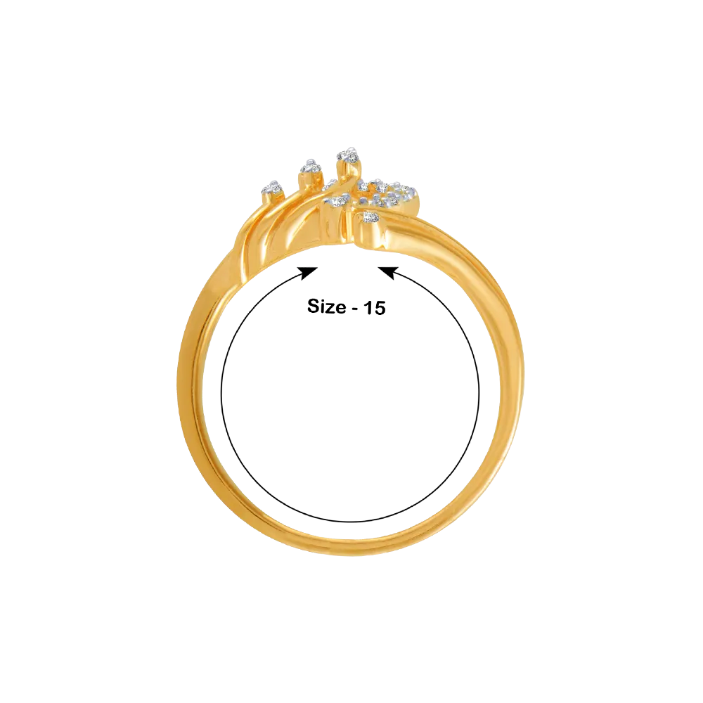 14KT (585) Yellow Gold And Diamond Ring For Women