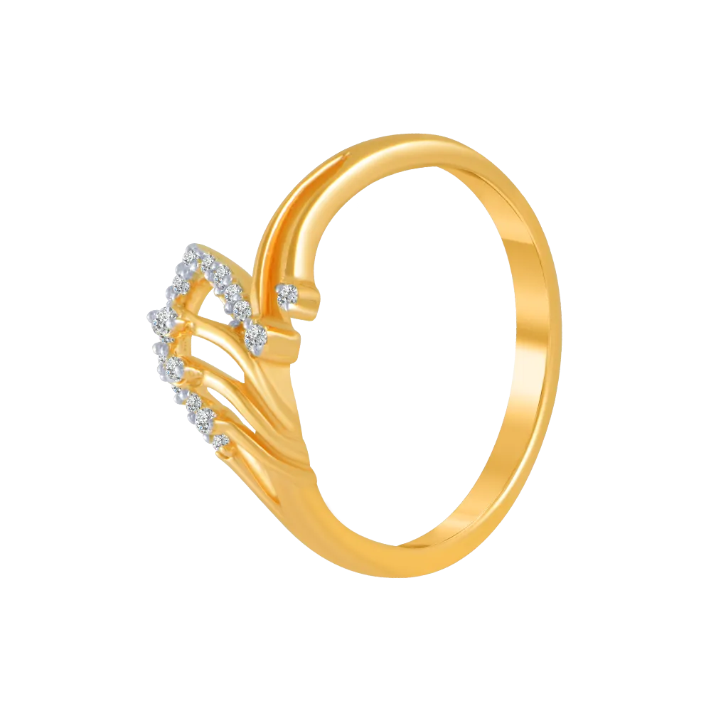 14KT (585) Yellow Gold And Diamond Ring For Women