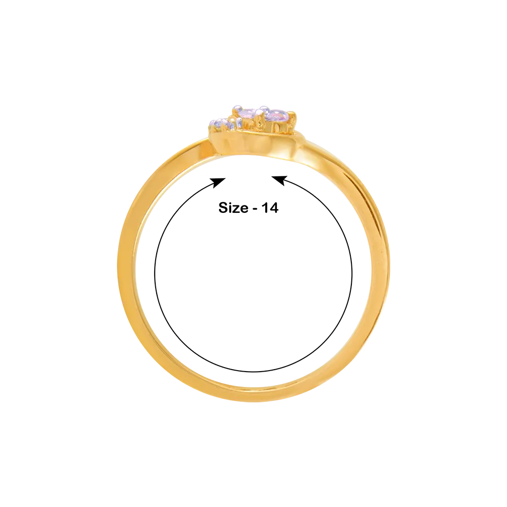 14KT (585) Yellow Gold And Diamond Ring For Women