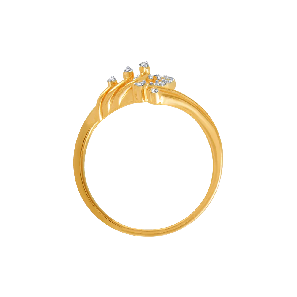 14KT (585) Yellow Gold And Diamond Ring For Women